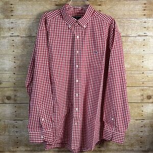 Vineyard Vines Red Gingham Men's Classic Fit Whale Shirt EUC Size XXL